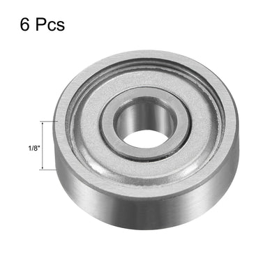 Harfington Uxcell 6Pcs Bearing Accessory Kit 3/16" I.D. 1/2" OD Top Mounted Bearings for Router Bit (#5-40 x 1/4" Screws)