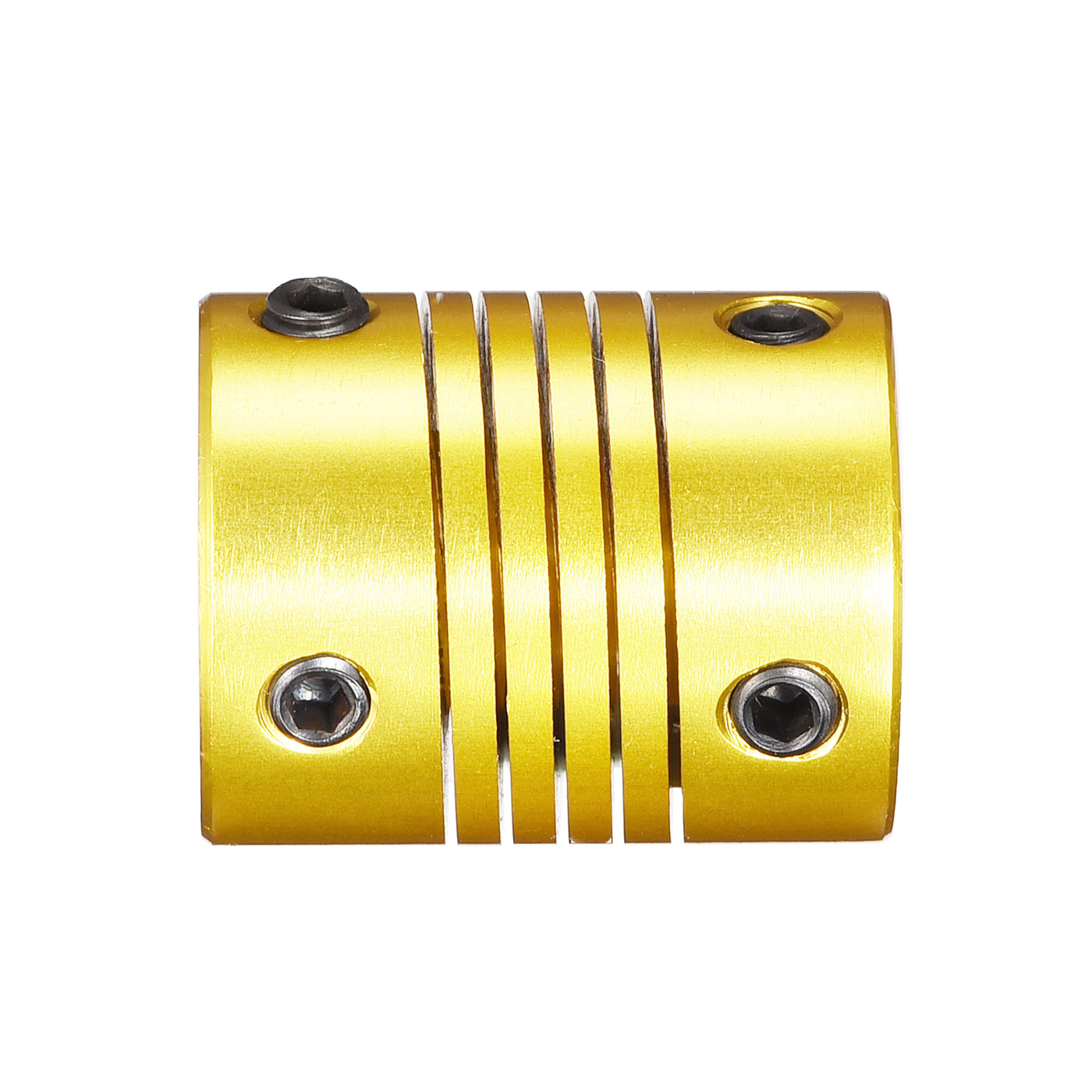 uxcell Uxcell 2 Pcs 10mm to 6.35mm Aluminum Alloy Shaft Coupling Flexible L25xD20 Golden Tone