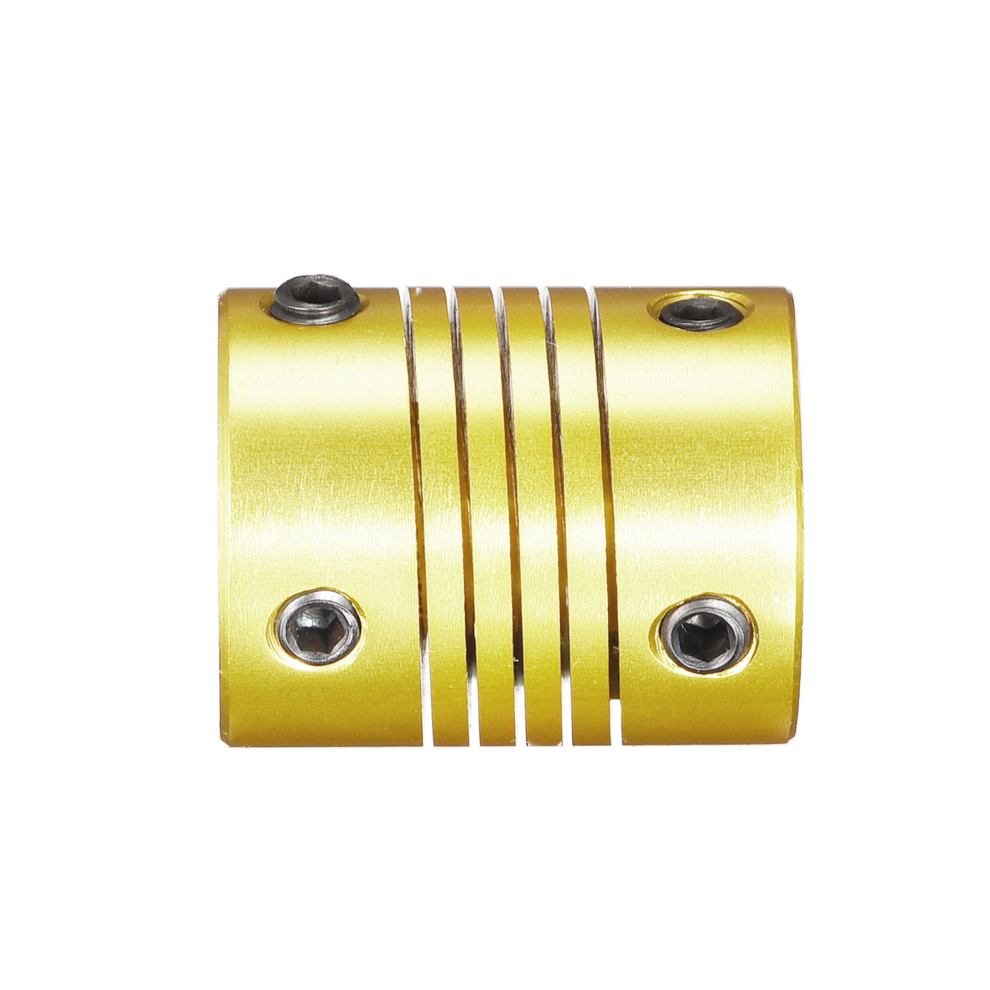 uxcell Uxcell 5 Pcs 8mm to 5mm Aluminum Alloy Shaft Coupling Flexible L25xD20 Golden Tone