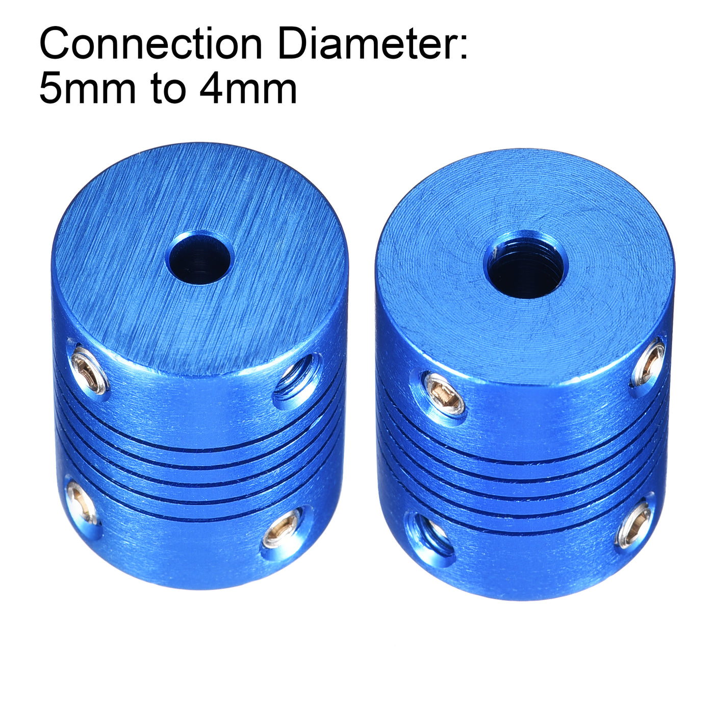 uxcell Uxcell 5mm to 4mm Aluminum Alloy Shaft Coupling Flexible Coupler L25xD20 Blue