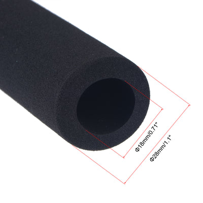 Harfington Uxcell Foam Tubing for Handle Grip Support, Pipe Insulation, 17mm ID 27mm OD 295mm Length Black 2pcs