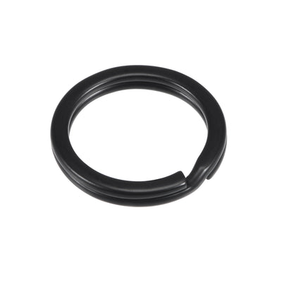 Harfington Uxcell Split Key Ring 1.8x20mm Open Flat Jump Connector for Lanyard Zipper Handbag, Electrophoretic Paint Iron, Pack of 10