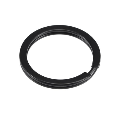 Harfington Uxcell Split Key Ring 1.8x20mm Open Flat Jump Connector for Lanyard Zipper Handbag, Electrophoretic Paint Iron, Pack of 10