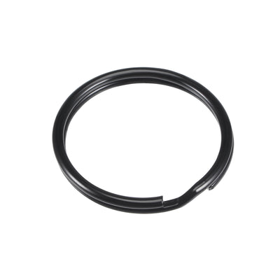 Harfington Uxcell Split Key Ring 30mm Open Jump Connector for Lanyard Zipper Handbag, Electrophoretic Paint Iron, Pack of 20