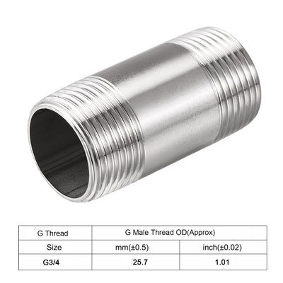 Harfington Uxcell Stainless Steel Pipe Fitting Male Coupler for Extending Pipes