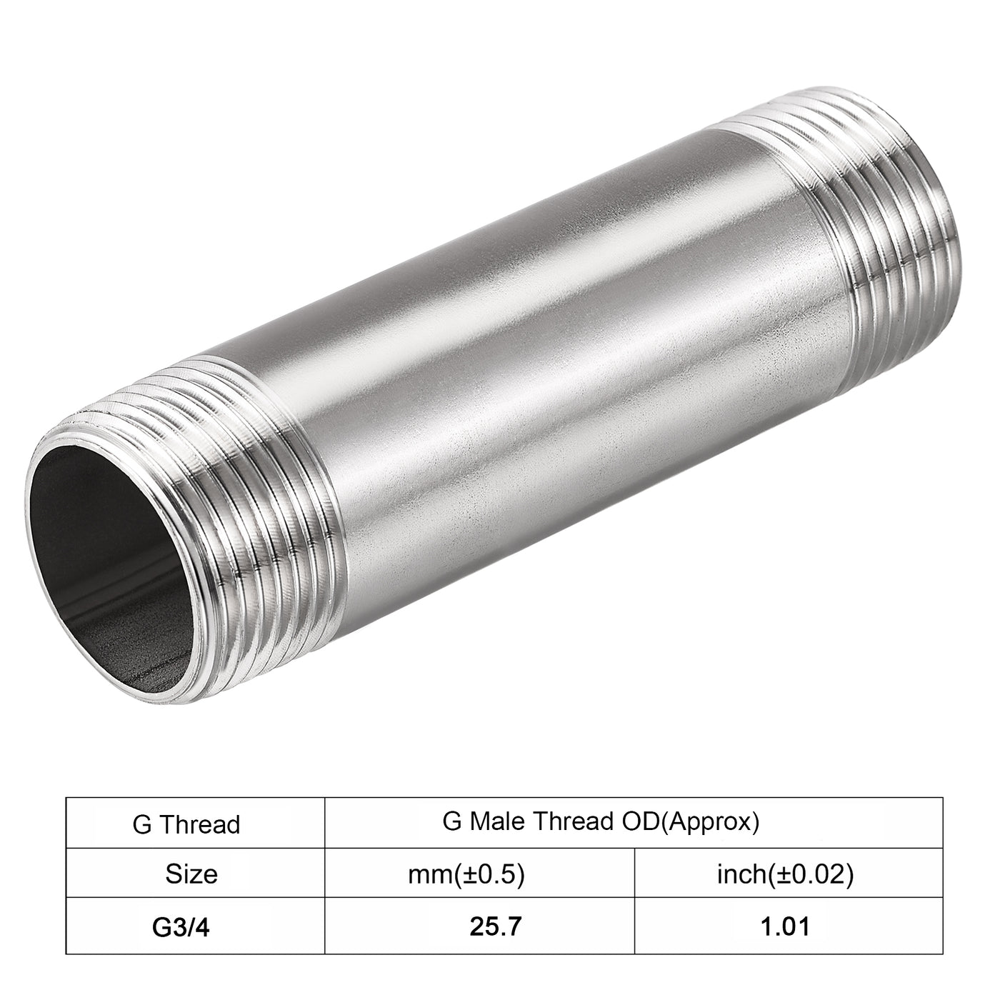 uxcell Uxcell Stainless Steel Pipe Fitting Male Coupler for Extending Pipes
