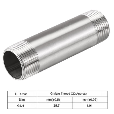 Harfington Uxcell Stainless Steel Pipe Fitting Male Coupler for Extending Pipes