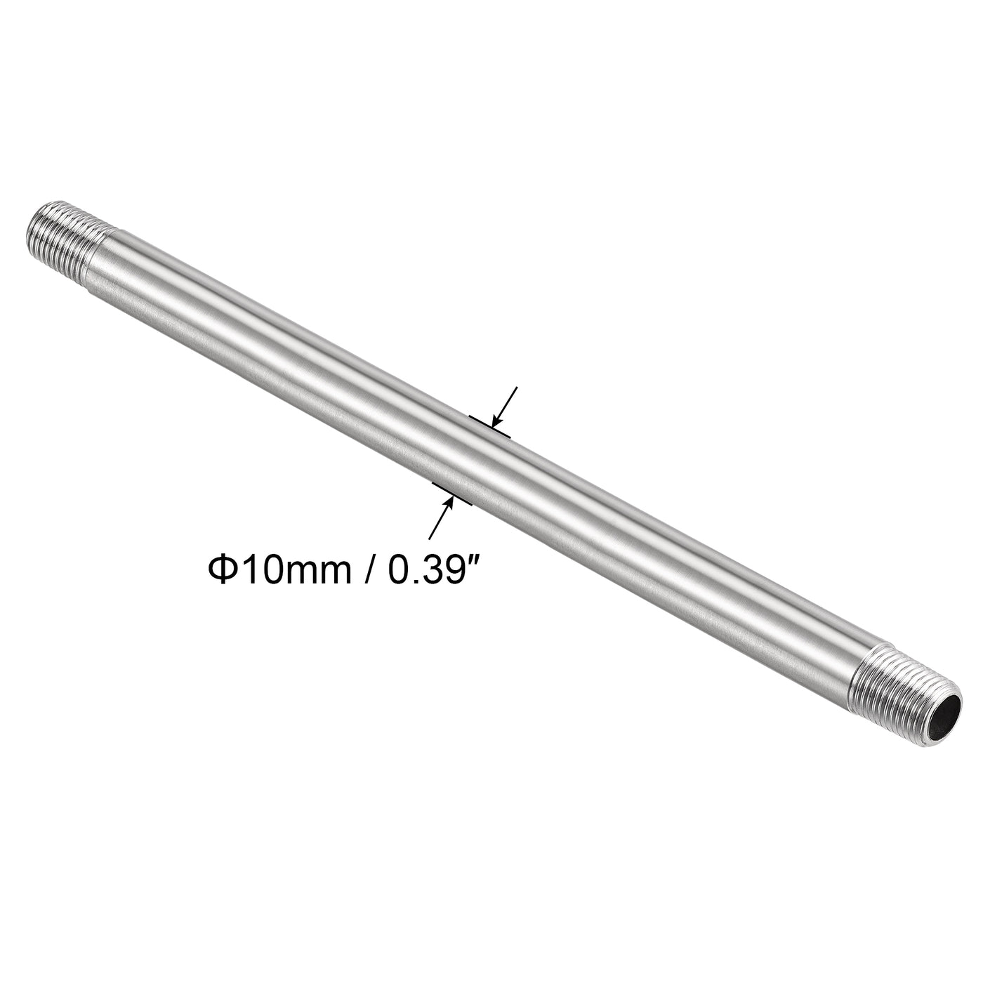 Uxcell Uxcell 304 Stainless Steel Pipe Fitting G1/8 Male Thread 200mm Length Coupler for Extending Pipes