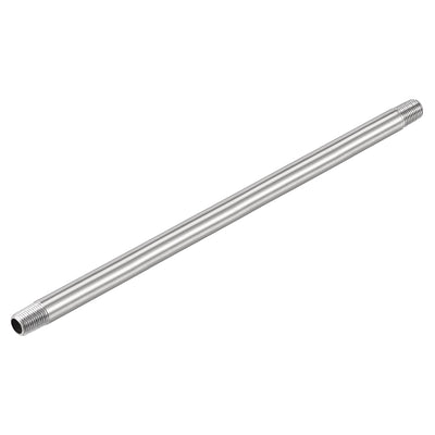 Harfington Uxcell 304 Stainless Steel Pipe Fitting G1/8 Male Thread 200mm Length Coupler for Extending Pipes