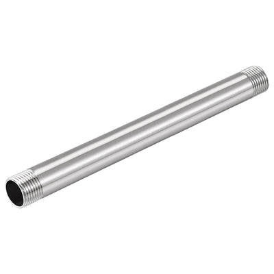Harfington Uxcell 304 Stainless Steel Pipe Fitting G1/2 Male Thread 100mm Length Coupler for Extending Pipes