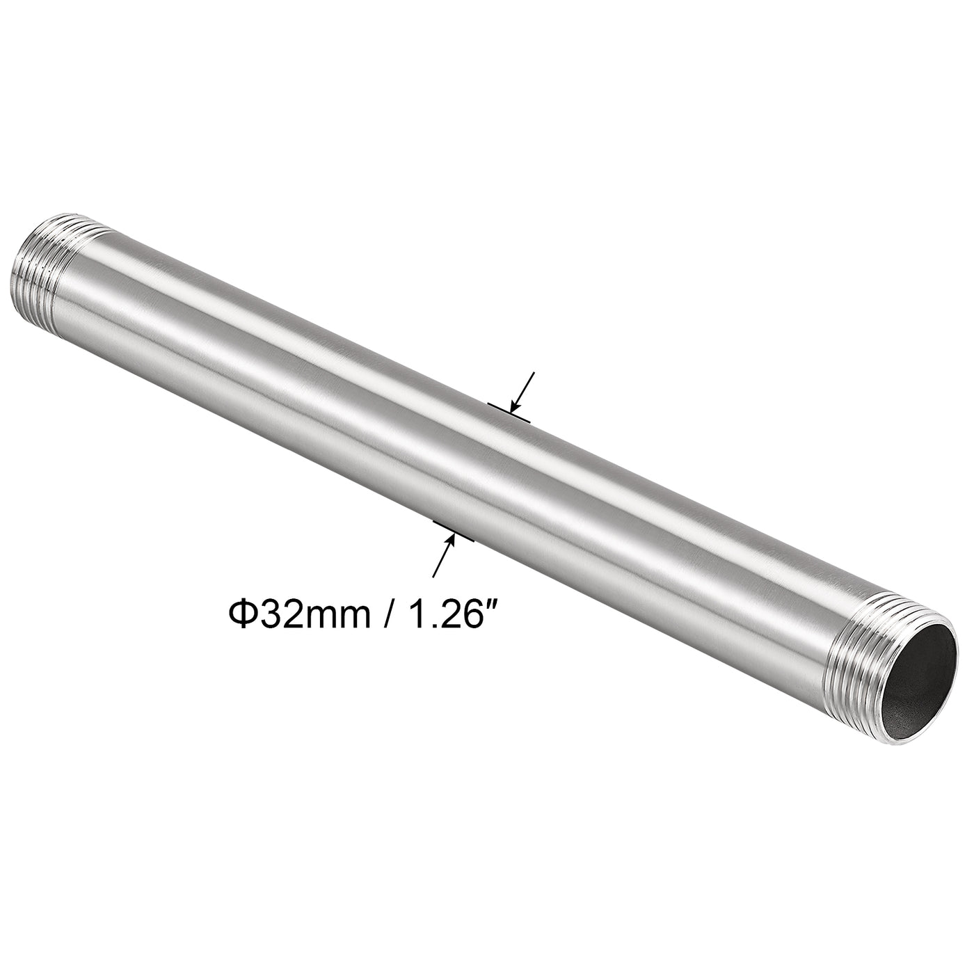 Uxcell Uxcell 304 Stainless Steel Pipe Fitting G1 Male Thread 50mm Length Coupler for Extending Pipes