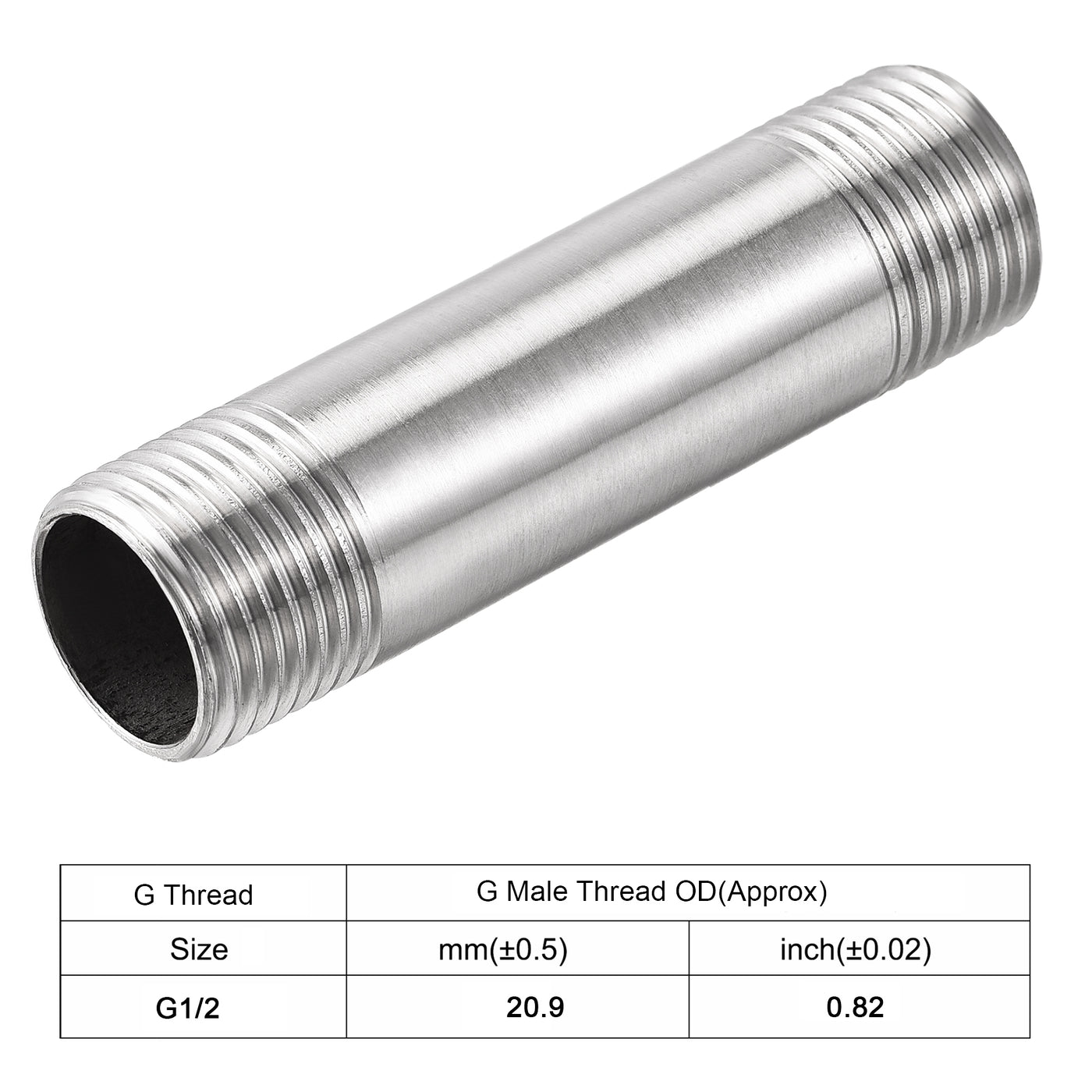 uxcell Uxcell Stainless Steel Pipe Fitting Male to Male Thread Cast Pipe Coupler 2Pcs