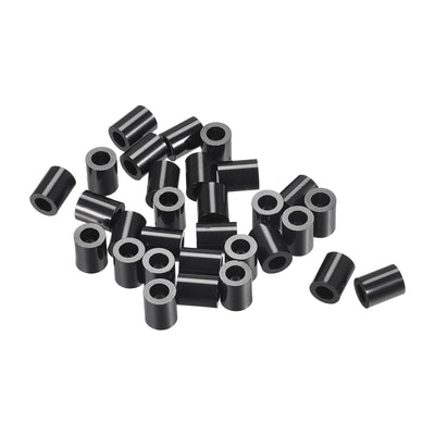 Harfington Uxcell ABS Round Spacer Washer ID 4.2mm OD 7mm L 9mm for M4 Screws, Black, 100Pcs