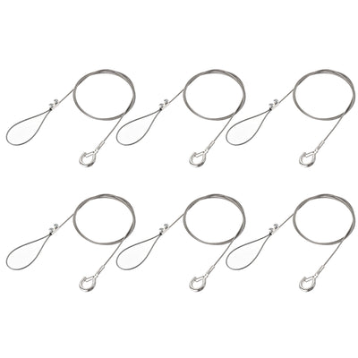 uxcell Uxcell Picture Hanging Wire Kit, 6Set 1M Adjustable Hanger Wire Hook for Home Art Gallery Picture Kit, Load 66 lbs, with Vertical Fixing Screws