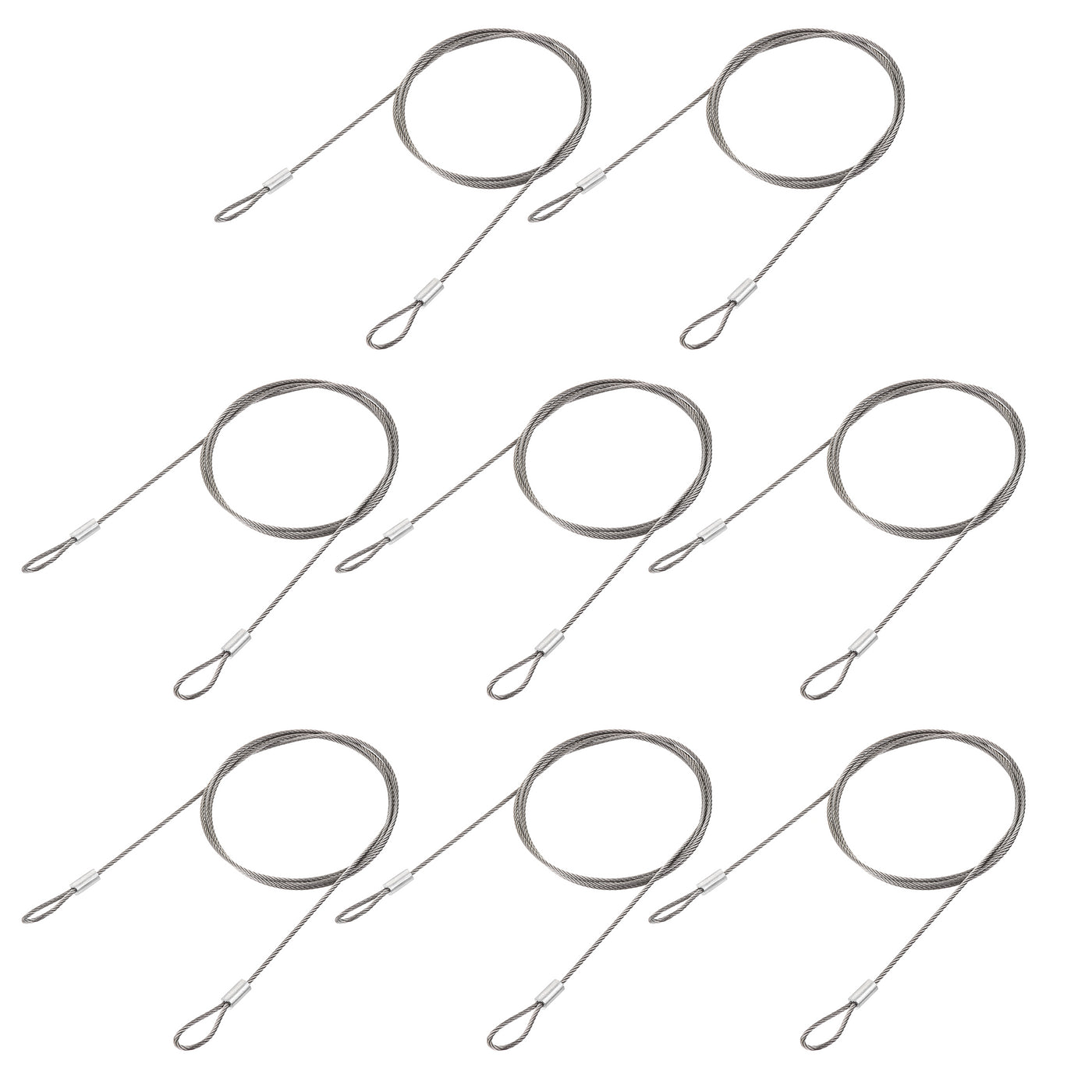 uxcell Uxcell Picture Hanging Wire Kit, 8pcs 1M Double Ring Hanging Wire, Load 66 lbs