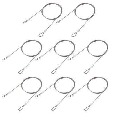 Harfington Uxcell Picture Hanging Wire Kit, 8pcs 1M Double Ring Hanging Wire, Load 66 lbs