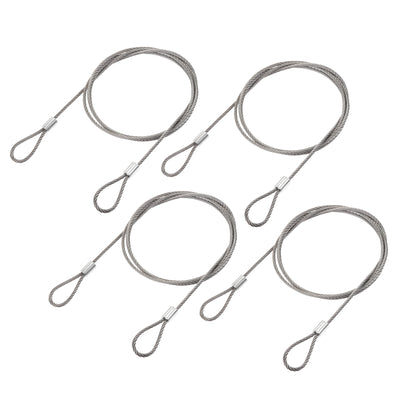 Harfington Uxcell Picture Hanging Wire Kit, 4pcs 1M Double Ring Hanging Wire, Load 88 lbs