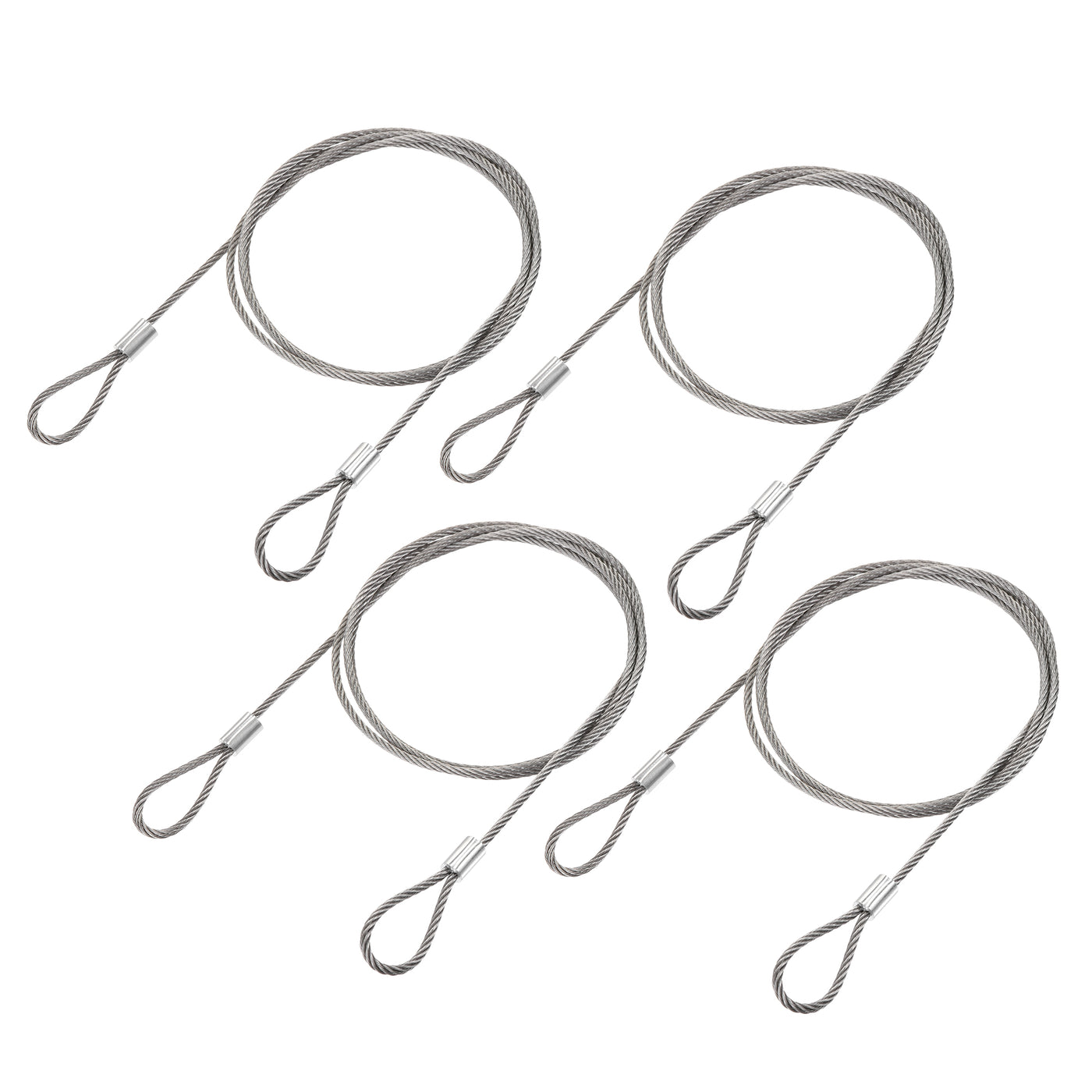uxcell Uxcell Picture Hanging Wire Kit, 4pcs 1M Double Ring Hanging Wire, Load 88 lbs