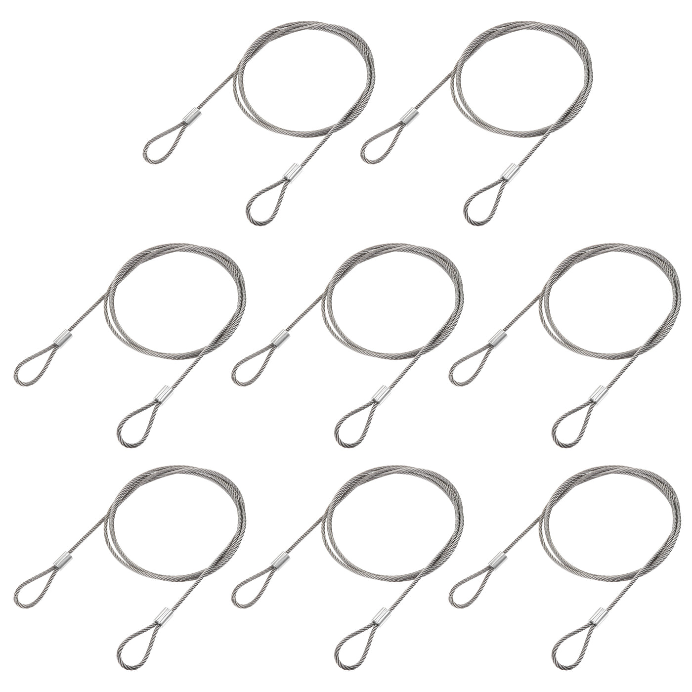 uxcell Uxcell Picture Hanging Wire Kit, 8pcs 1M Double Ring Hanging Wire, Load 88 lbs