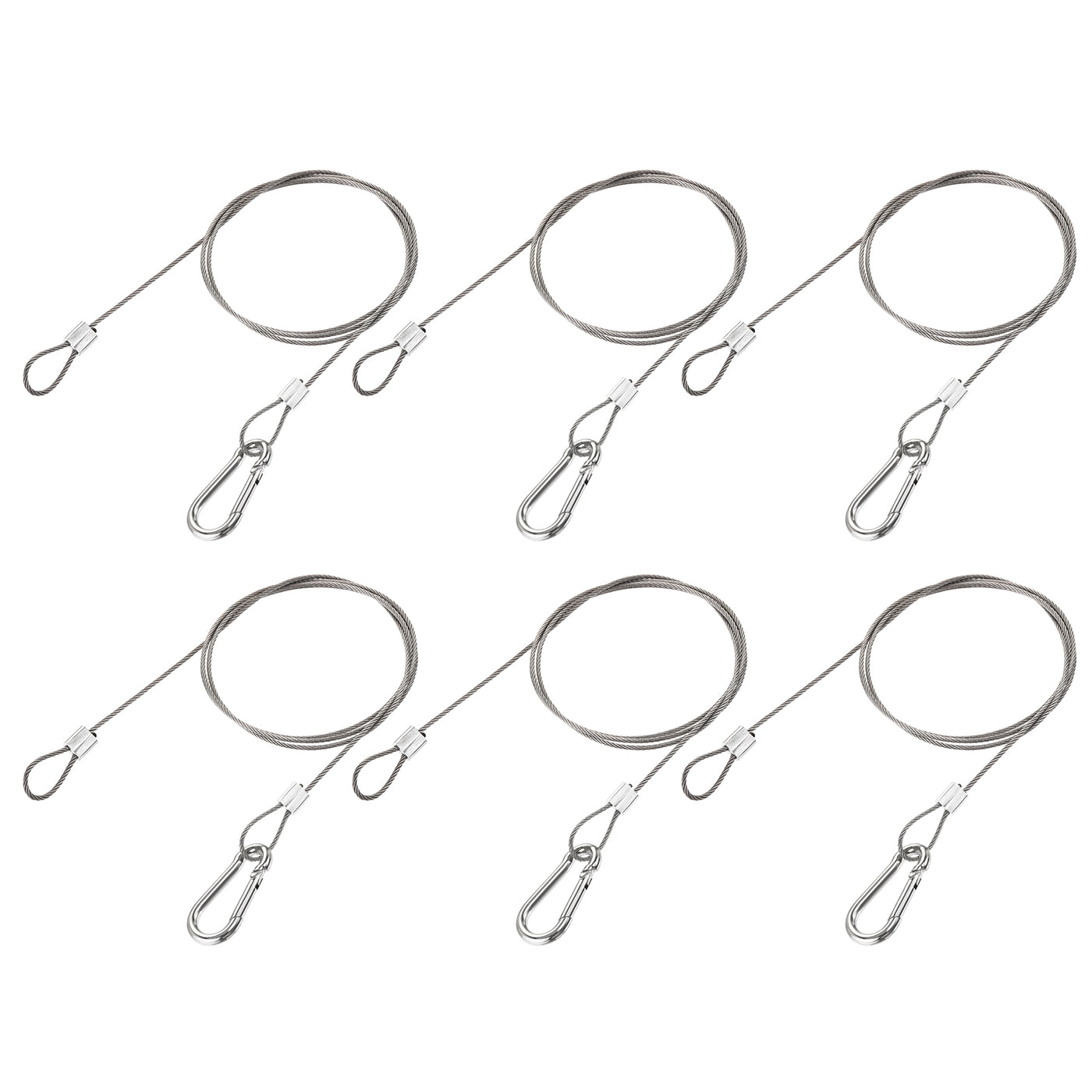 uxcell Uxcell Picture Hanging Wire Kit, 6Set 1M Loop and Hook Hanging Wire for Home Picture Art Gallery Picture Display Kit, Load 66 lbs