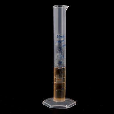 Harfington Uxcell Plastic Graduated Cylinder, 10ml Measuring Cylinder with 1 Brush, 2in1 Set for Science Lab