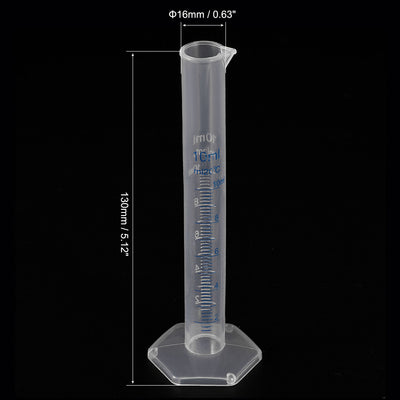 Harfington Uxcell Plastic Graduated Cylinder, 10ml Measuring Cylinder with 1 Brush, 6in1 Set for Science Lab