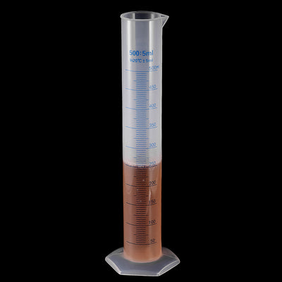 Harfington Uxcell Plastic Graduated Cylinder, 500ml Measuring Cylinder with 1 Brush, 2in1 Set for Science Lab