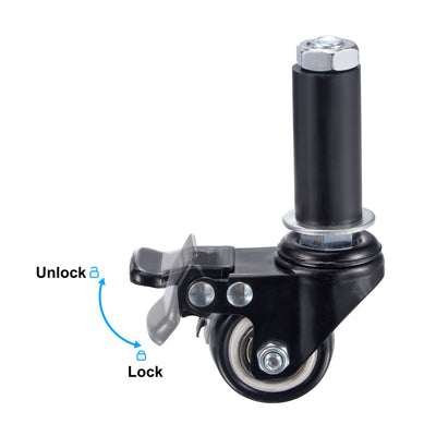 Harfington Uxcell Swivel Expanding Stem Caster with Brake Diameter Load Capacity, for Kitchen Prep Tables, PVC