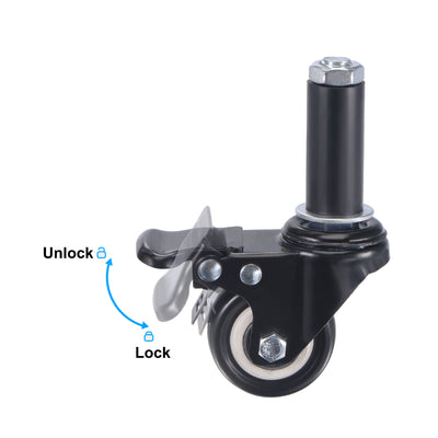 Harfington Uxcell Swivel Expanding Stem Caster with Brake Diameter Load Capacity, for Kitchen Prep Tables, PVC