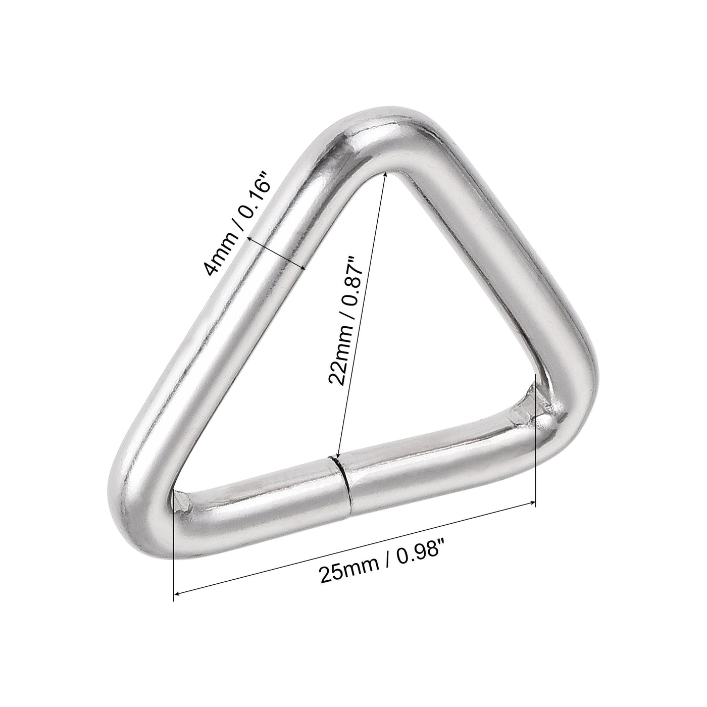 uxcell Uxcell Triangle Ring Buckle, 0.98"(25mm) Inner Width for Hardware Strap Craft DIY 10pcs