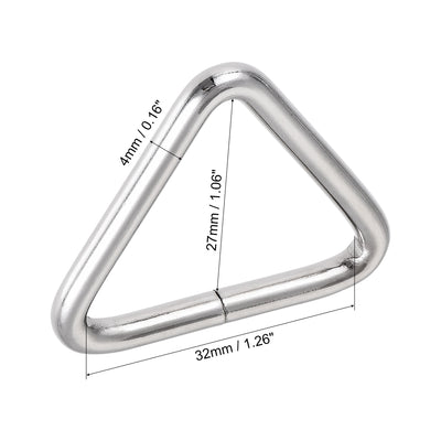 Harfington Uxcell Triangle Ring Buckle, 1.26"(32mm) Inner Width for Hardware Strap Craft DIY 10pcs