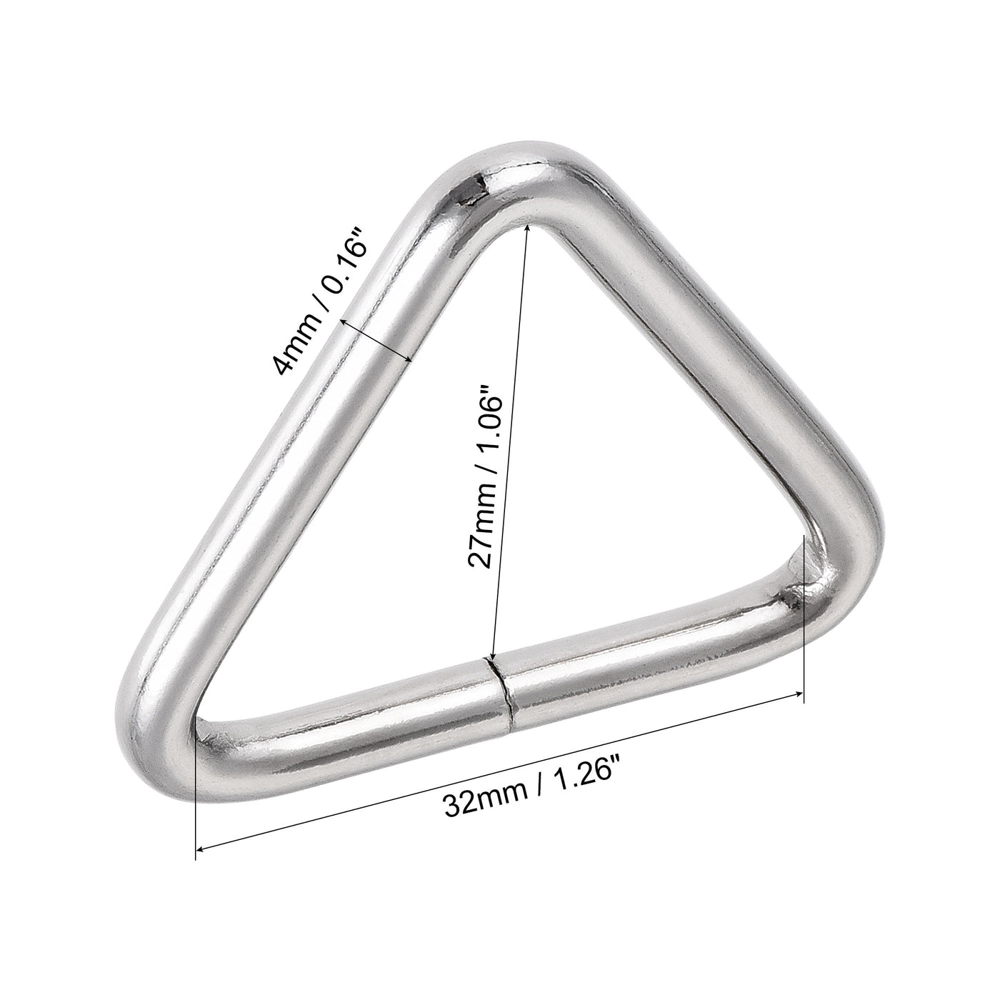 uxcell Uxcell Triangle Ring Buckle, 1.26"(32mm) Inner Width for Hardware Strap Craft DIY 20pcs
