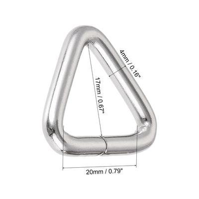 Harfington Uxcell Triangle Ring Buckle, 0.79"(20mm) Inner Width for Hardware Strap Craft DIY 10pcs