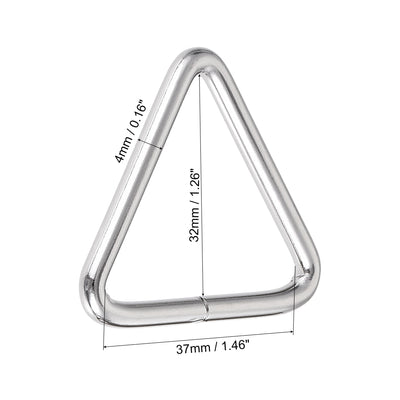 Harfington Uxcell Triangle Ring Buckle, 1.46"(37mm) Inner Width for Hardware Strap Craft DIY 10pcs