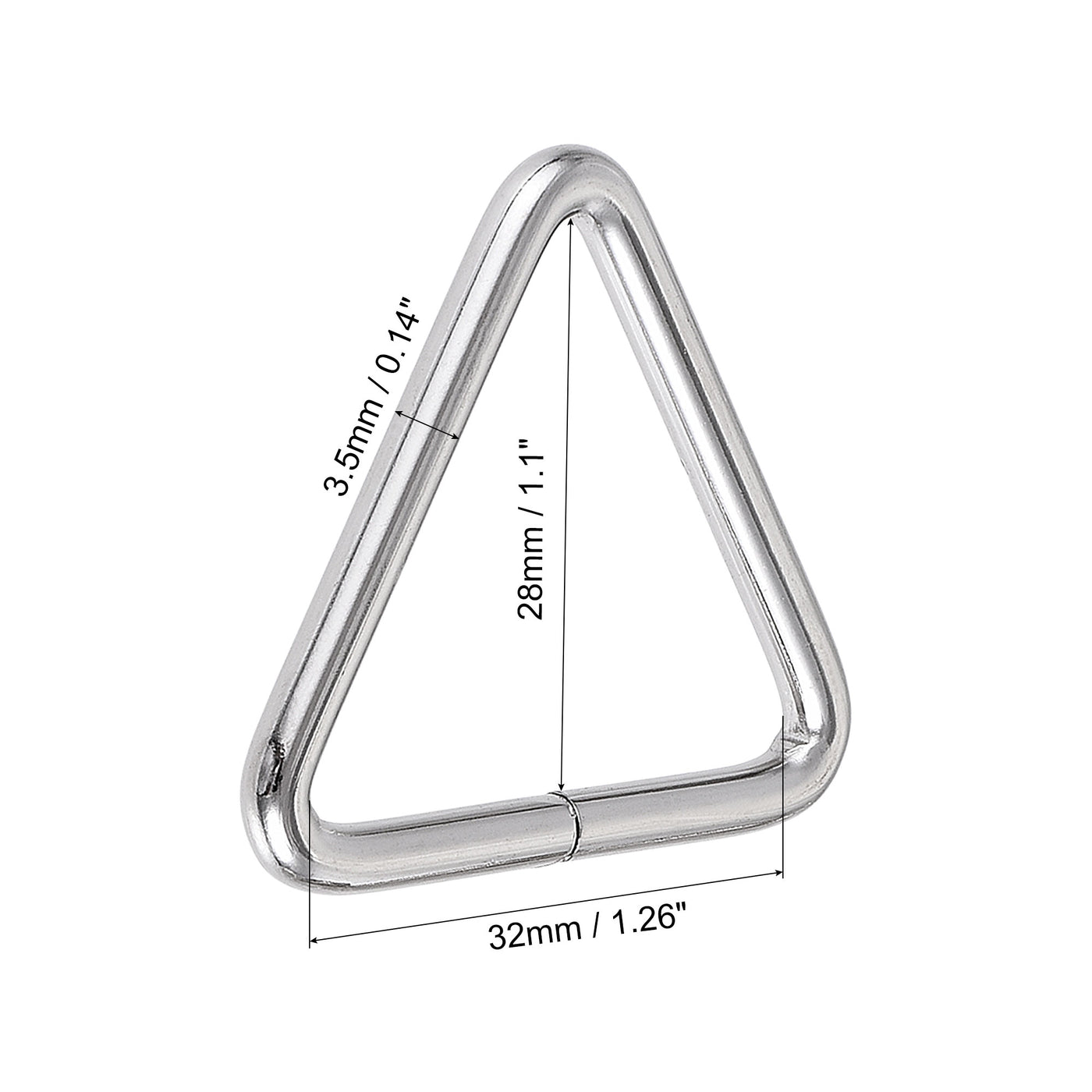 uxcell Uxcell Metal Triangle Ring Buckle 1.26"(32mm) Inner Width for Strap Craft DIY 10pcs