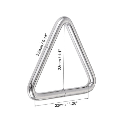Harfington Uxcell Metal Triangle Ring Buckle 1.26"(32mm) Inner Width for Strap Craft DIY 10pcs