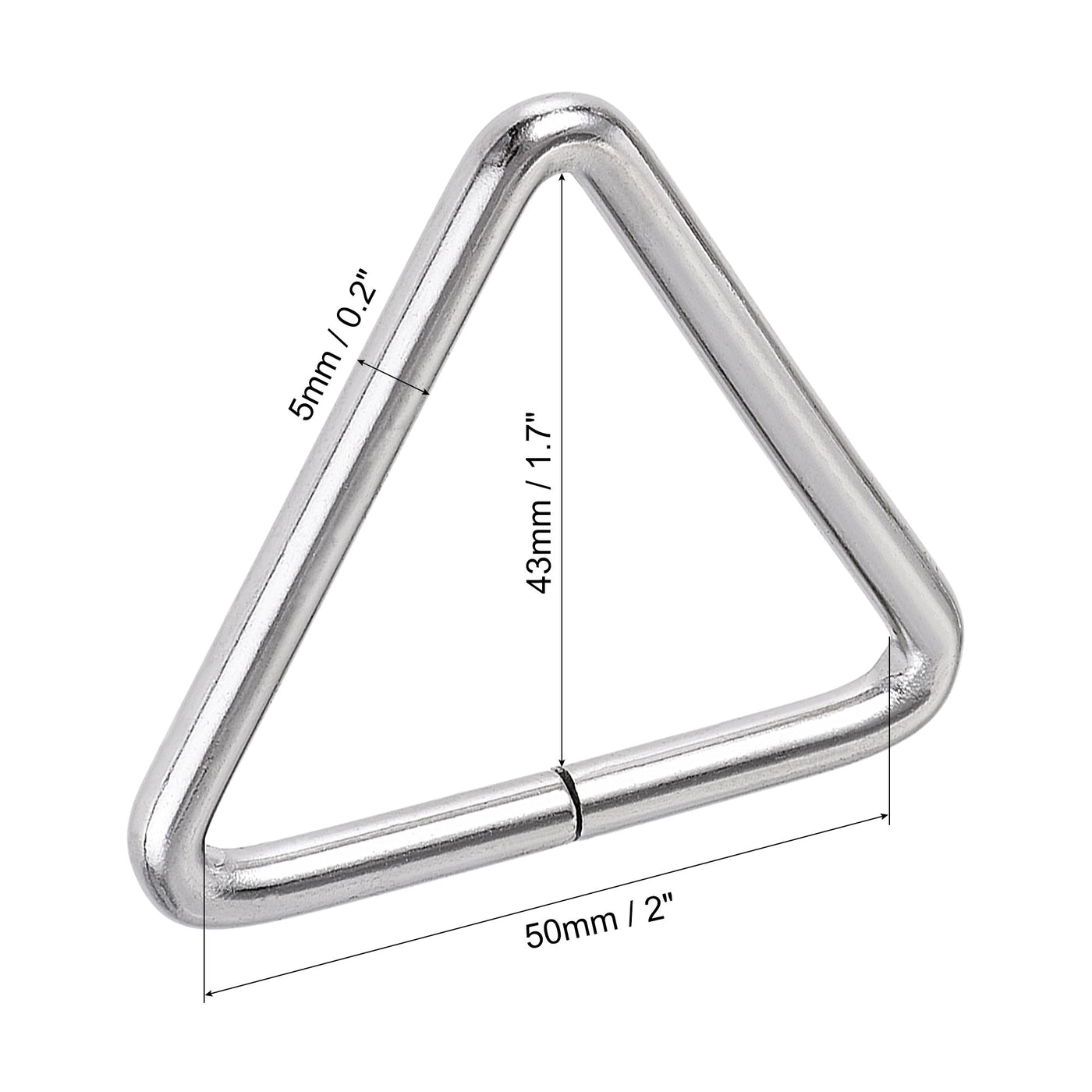 uxcell Uxcell Metal Triangle Ring Buckle 2"(50mm) Inner Width for Strap Craft DIY 10pcs