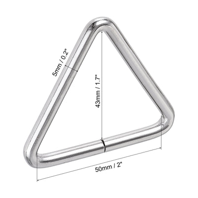 Harfington Uxcell Metal Triangle Ring Buckle 2"(50mm) Inner Width for Strap Craft DIY 10pcs
