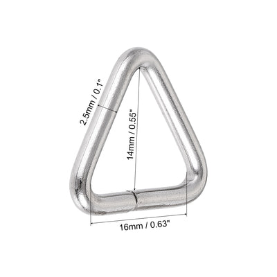 Harfington Uxcell Metal Triangle Ring Buckle 0.63"(16mm) Inner Width for Strap Craft DIY 10pcs