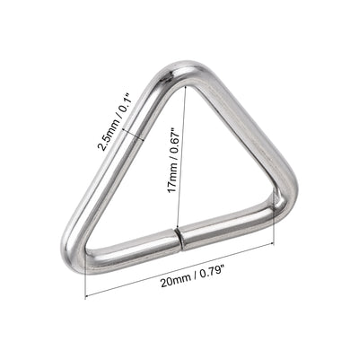 Harfington Uxcell Metal Triangle Ring Buckle 0.79"(20mm) Inner Width for Strap Craft DIY 10pcs