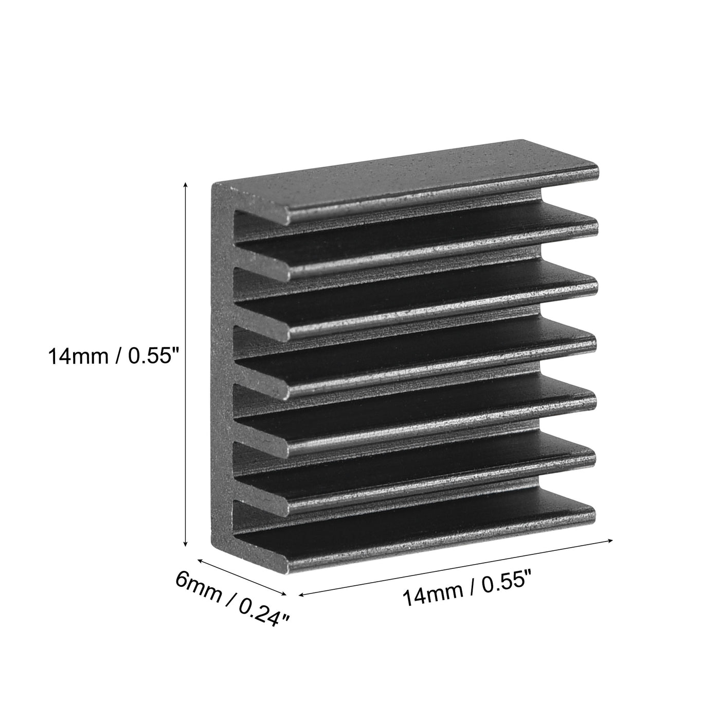 uxcell Uxcell 14x14x6mm Aluminum Heatsink Electronics Cooler for MOS IC Chip Black 50 Pcs