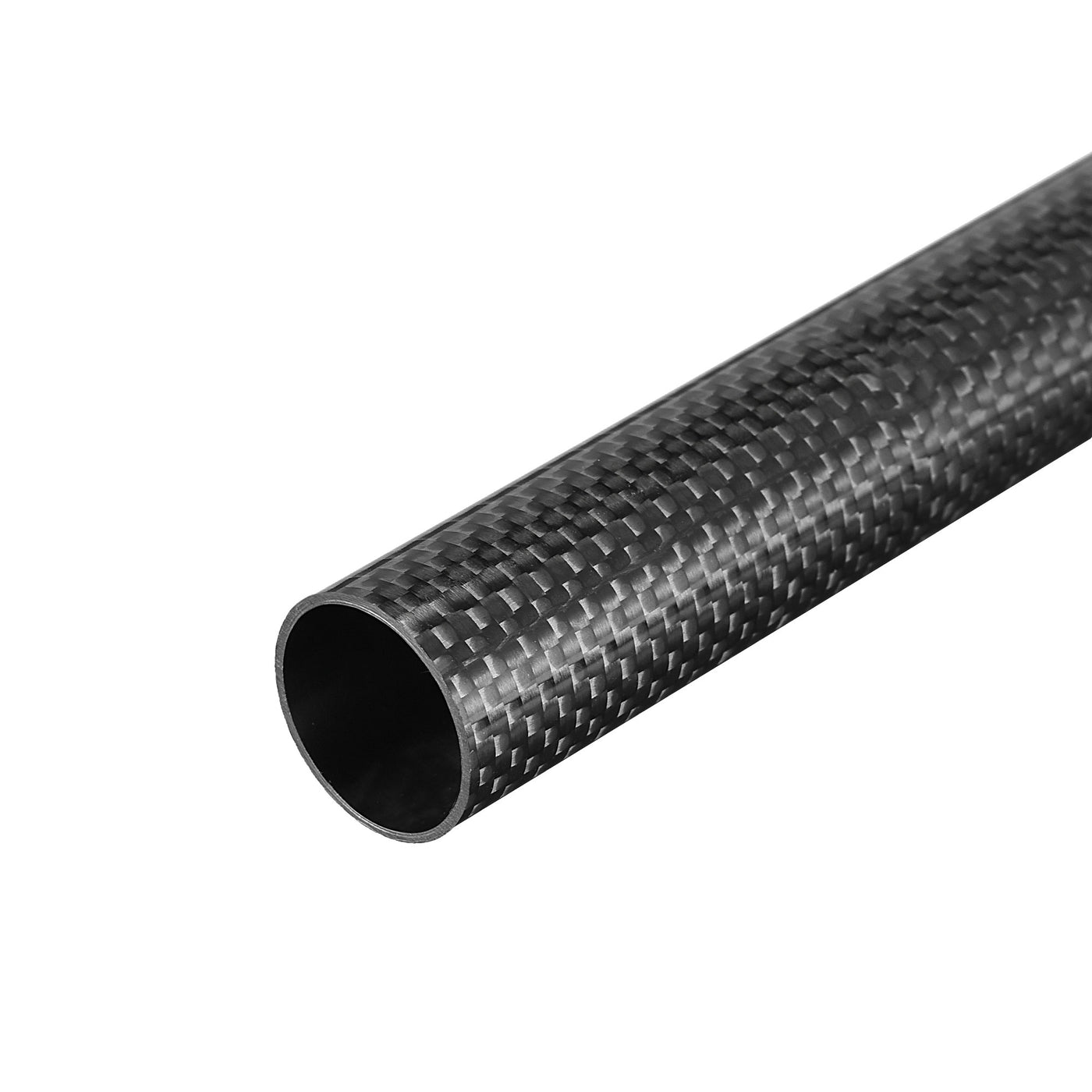 Uxcell Uxcell Carbon Fiber Round Tube 25x23x500mm 3K Roll Wrapped Glossy for RC Airplane 1Pcs