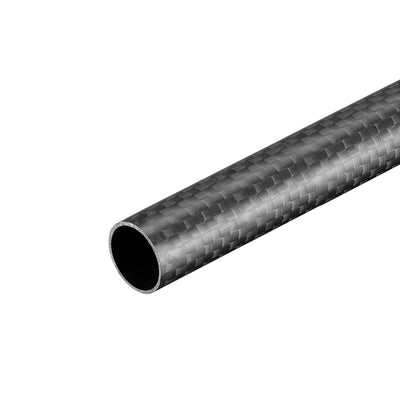 Harfington Uxcell Carbon Fiber Round Tube 30x28x500mm 3K Roll Wrapped Matt for RC Airplane 1Pcs