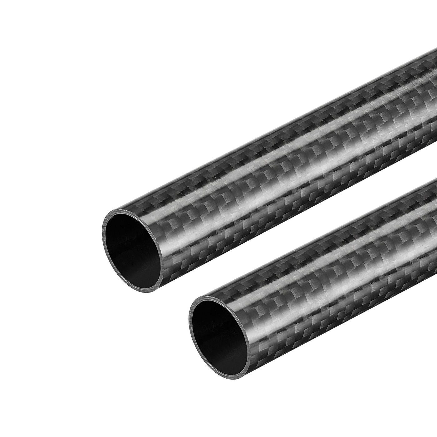 Uxcell Uxcell Carbon Fiber Round Tube 16x14x500mm 3K Roll Wrapped Glossy for RC Airplane 2Pcs