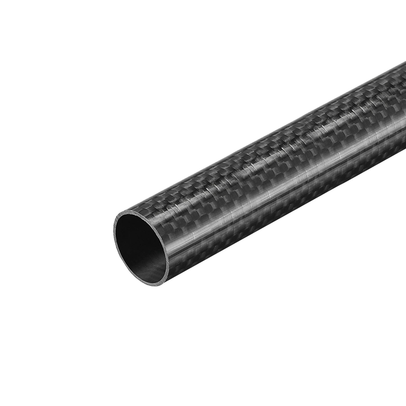 Uxcell Uxcell Carbon Fiber Round Tube 25x23x500mm 3K Roll Wrapped Glossy for RC Airplane 1Pcs