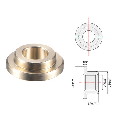 Harfington Uxcell Flanged Sleeve Bearings 3/8" x 5/8" x 12/49" Wrapped Oilless Bushings Cast Brass