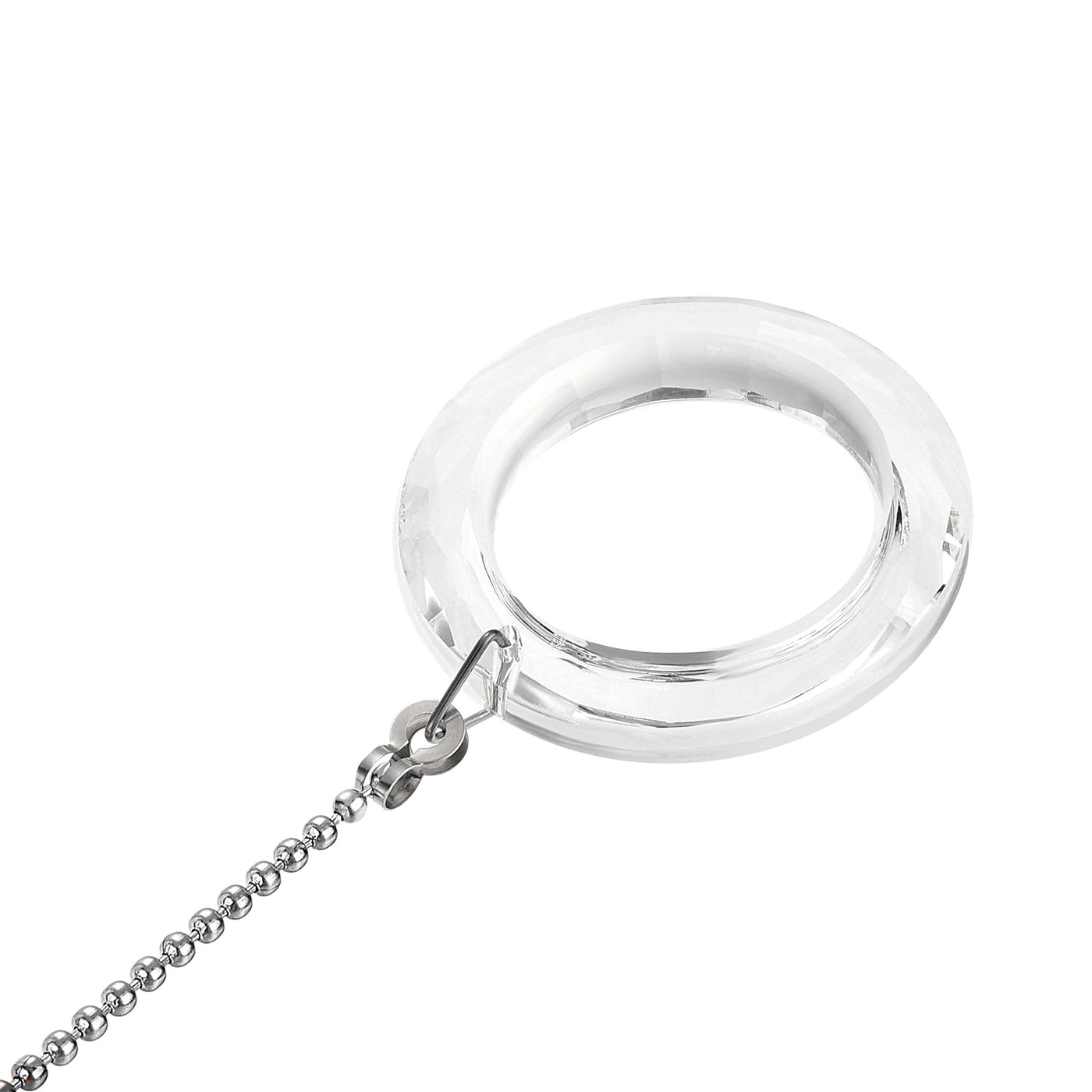 uxcell Uxcell Ceiling Fan Pull Chain, 20 Inch Nickel Finish Chain Ornament Extension, 50mm Clear Crystal Circle Pendant