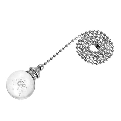 Harfington Uxcell 20 Inch Ceiling Fan Pull Chain, Decorative Crystal Fan Pull Chain Ornament Extension,  30mm Bubble Ball Pendant, Clear