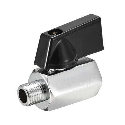Harfington Uxcell Brass Ball Valve Shut Off Switch G1/4 Male to Female Polishing Connector Black