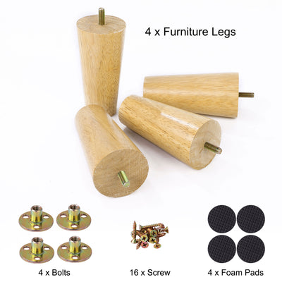 Harfington Uxcell Wood Furniture Legs 4Pcs, Replacement Feet for Sofa DIY